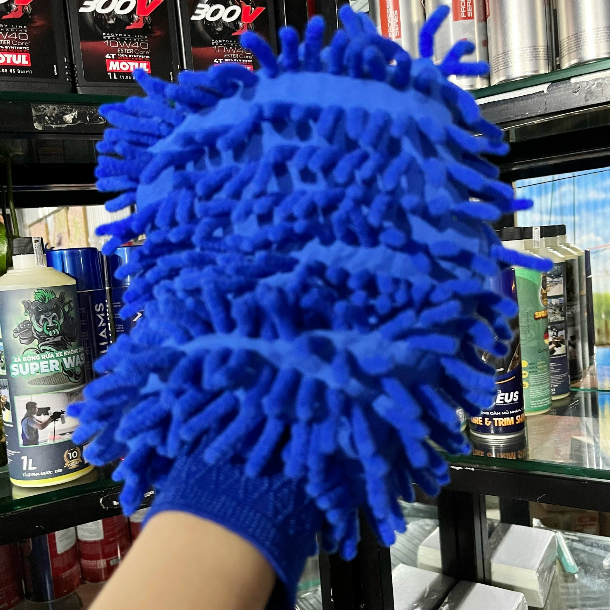 Bao tay san hô rửa xe máy ô tô - Găng tay rửa xe máy ô tô lau dọn nội thất dày dặn tiện dụng