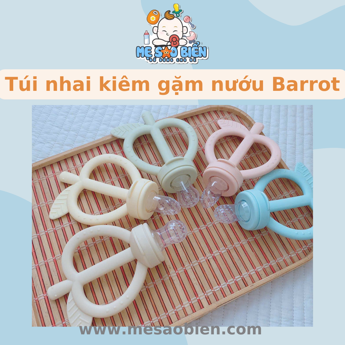 Túi nhai chống hóc kiêm gặm nướu Barrot cho bé từ 4m+