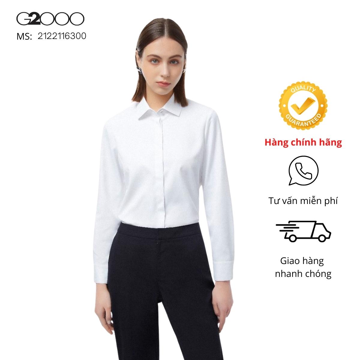 Áo sơ mi nữ tay dài g2000 màu trắng