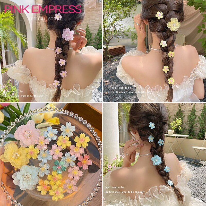 2022 Cherry Blossom Children's Hair Clips with bows for girls, cute Korean female hair clips, hair accessories