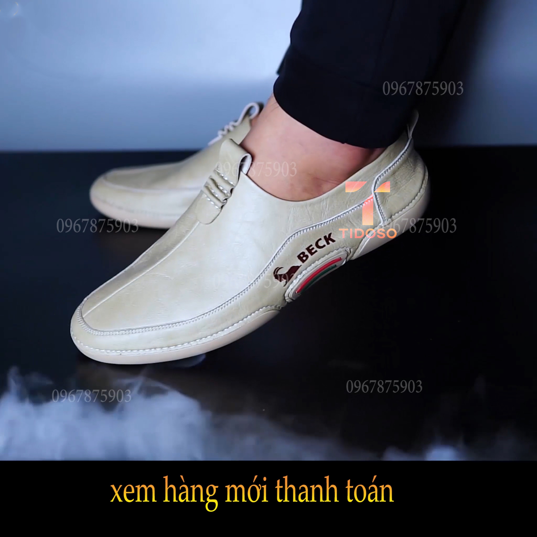 Giày lười nam da bò giày Slip On thật đế cao su non khâu chỉ siêu bền, dễ phối đồ , sang trọng cao cấp - bảo hành 3 năm