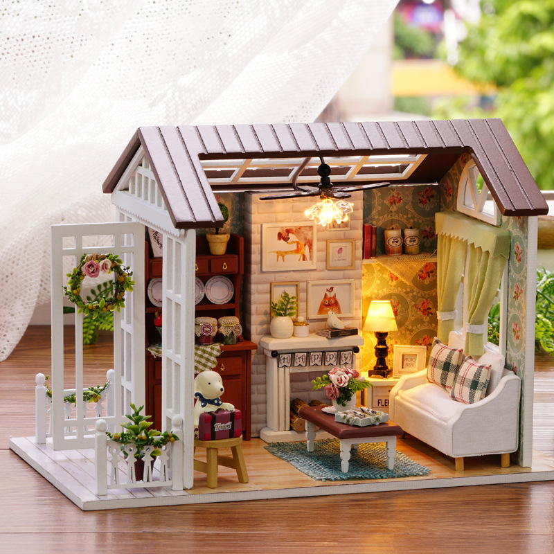 Mô hình lắp ghép nhà gỗ diy căn phòng hạnh phúc z008