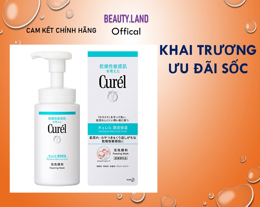 Sữa rửa mặt dạng bọt dành cho da dầu curel sebum trouble care sebum care foaming wash 150ml