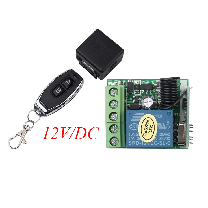 Công Tắc Điều Khiển Từ Xa Không Dây RF 433MHz DC 12V 10A 1CH Bộ Phát Với Bộ Điều Khiển Từ Xa Học Tập