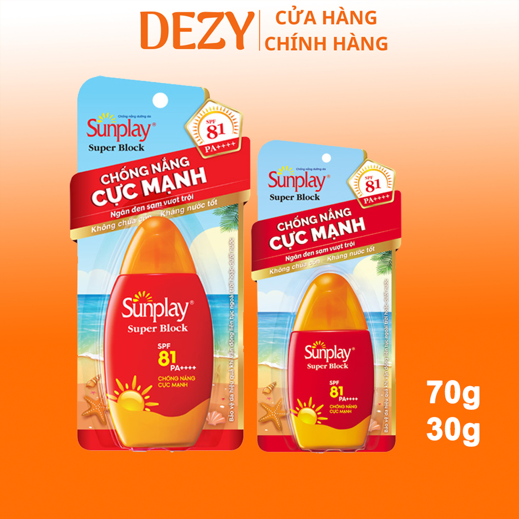 Kem Chống Nắng Sunplay Skin Aqua Super Block SPF 81 Cho Da Mặt Và Body - Kcn Dạng Sữa UV Shield Rohto Nhật Bản Bảo Vệ Da Cực Mạnh Kháng Nước Kháng Mồ Hôi Vitamin C E B5 Hyaluronic Acid Dưỡng Ẩm Chăm Sóc Da - Skincare Dezy Official Store