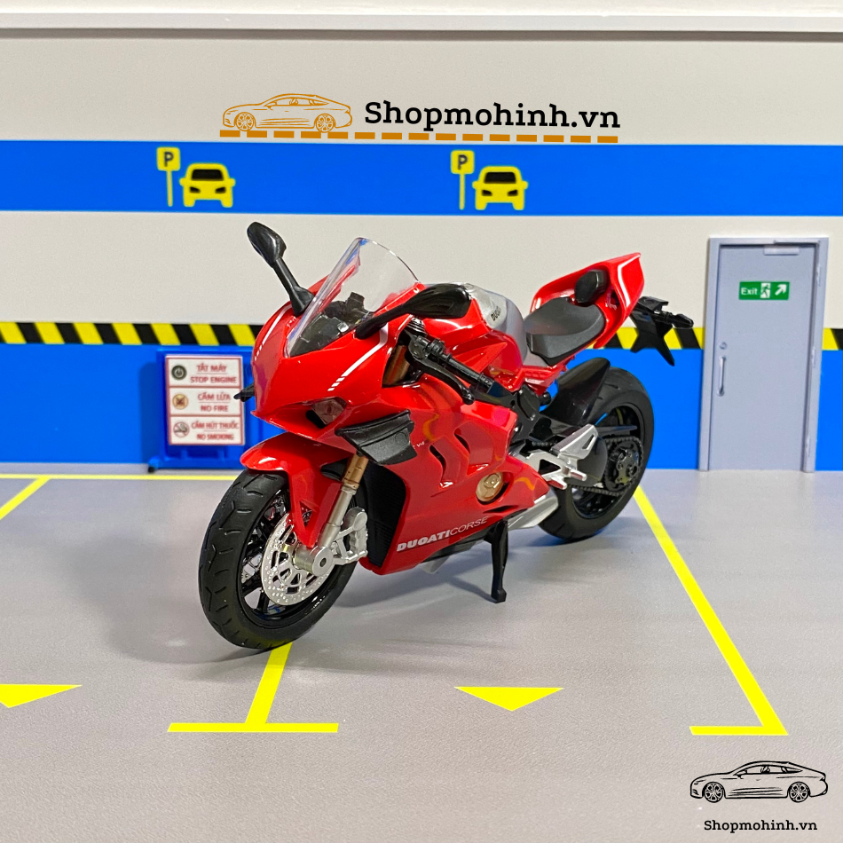 Mô hình xe ducati v4s corse tỉ lệ 1:12 huayi model 2 màu
