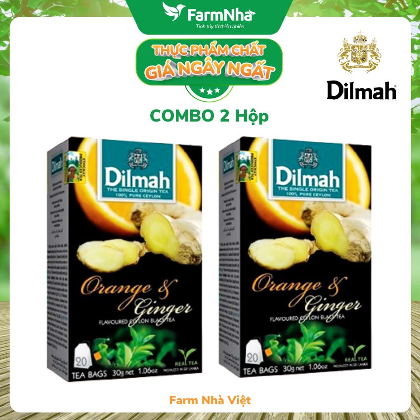 Trà Dilmah Orange & Ginger Vị Cam Gừng túi lọc 30g 20 túi x 1.5g