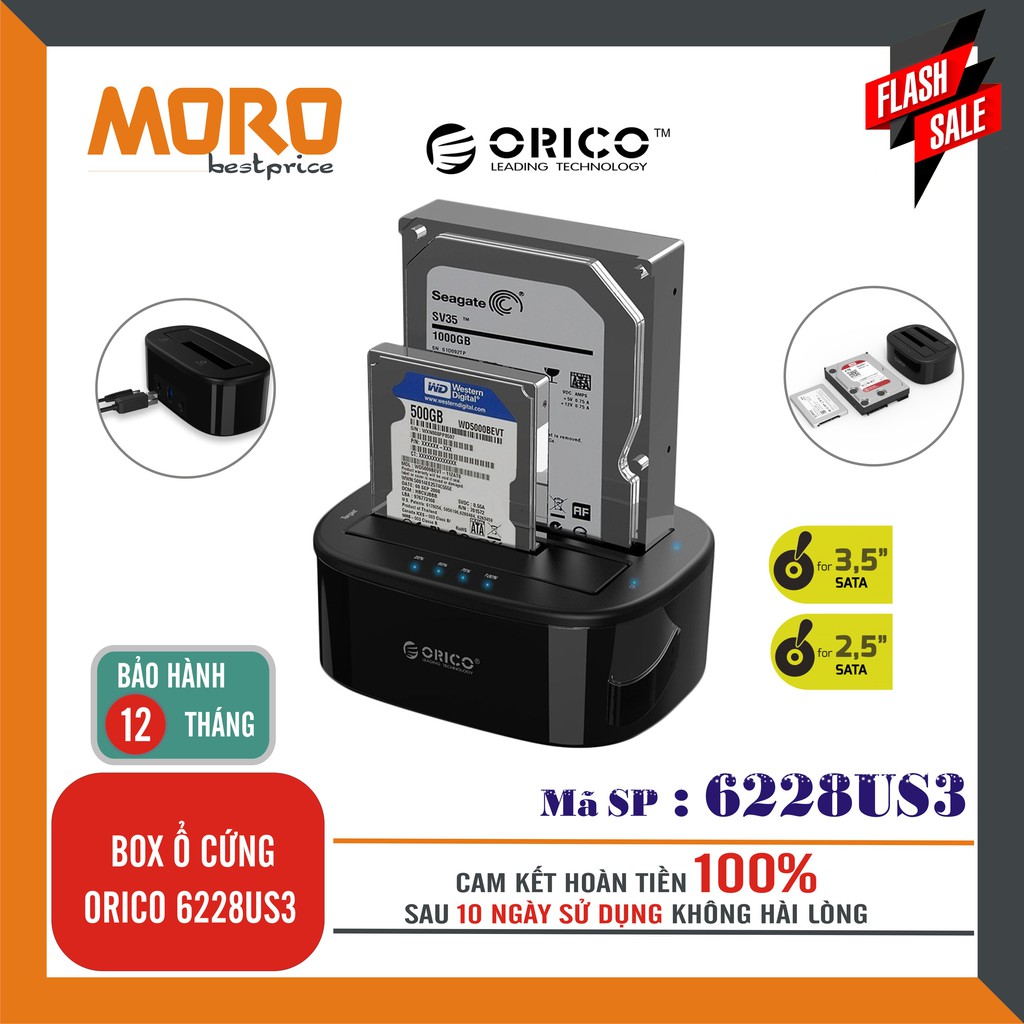Box ổ cứng orico 6228us3 sata iii usb 3.0 - hàng nhập khẩu