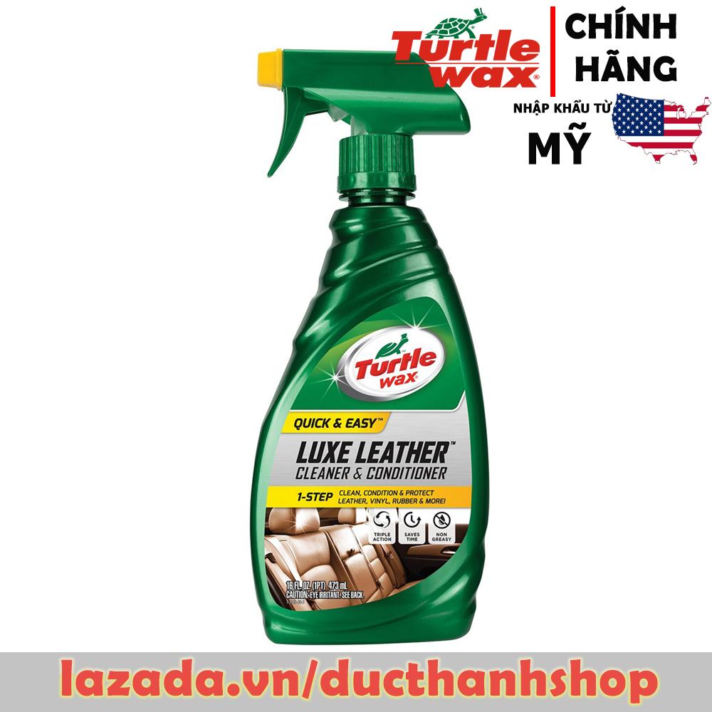 Dung dịch làm sạch & bảo dưỡng nội thất xe hơi Turtle Wax Luxe Leather cleaner & Conditioner 473ml