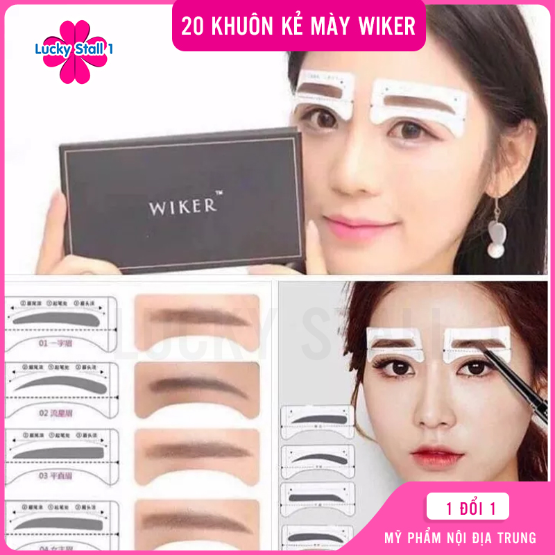 Khuôn Kẻ Lông Mày Wiker- 20 Bộ Khuôn Vẽ Lông Mày Ngang - Lông Mày Cong Phù Hợp Nhiều Dáng Mày Khác Nhau -  Nội Địa Trung Chính Hãng