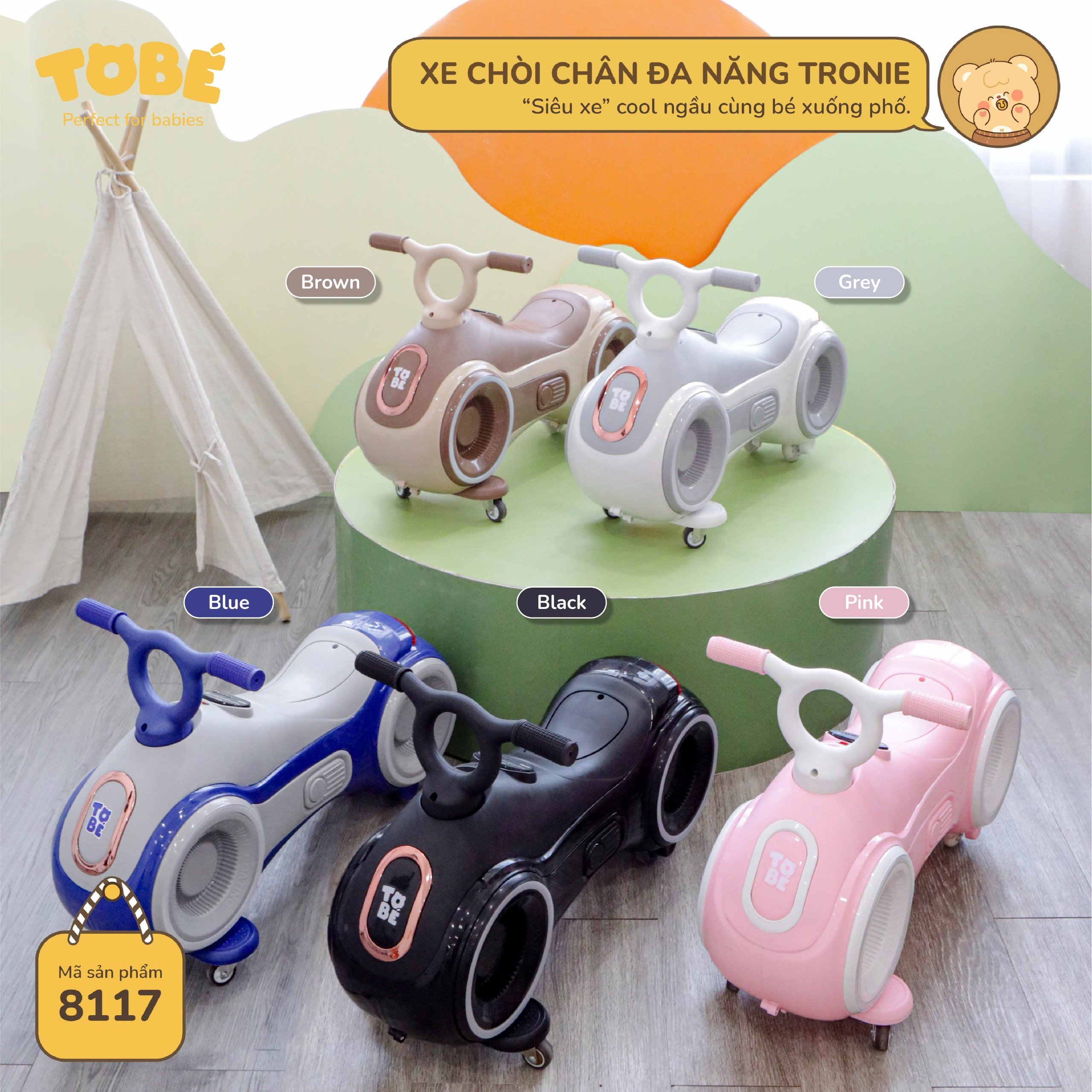 Siêu xe chòi chân đa năng Tronie Tobe nhựa PP cao cấp thiết kế cool ngầu cho bé trai bé gái tích cực vận động 8117