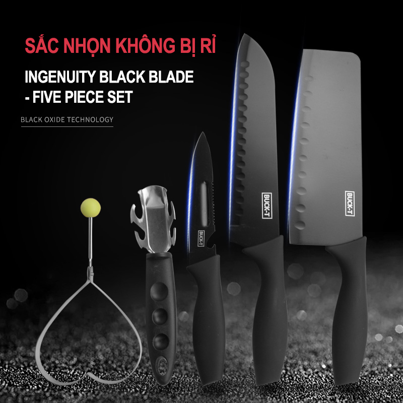 Dao thép không gỉ công nghệ Đức, dao nhà bếp sắc nhọn, bộ dao nhà bếp 5 món đa năng