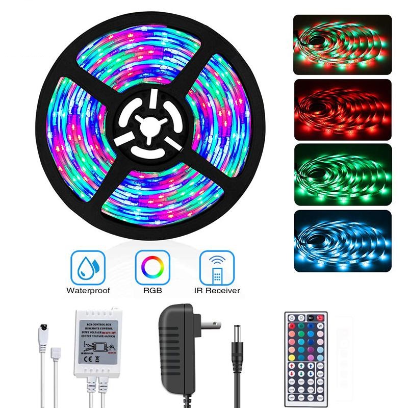 Đèn led dây siêu sáng 5m 12V -3528RGB + Nguồn + Remote