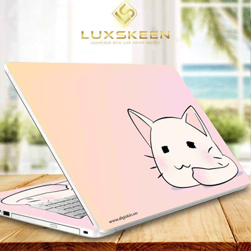 Miếng Dán Skin Laptop Mèo Hồng Dễ Thương Dán cho Dell, Hp, Asus, Lenovo, Acer, MSI, Surface,Vaio, Macbook LUXSKEEN 15
