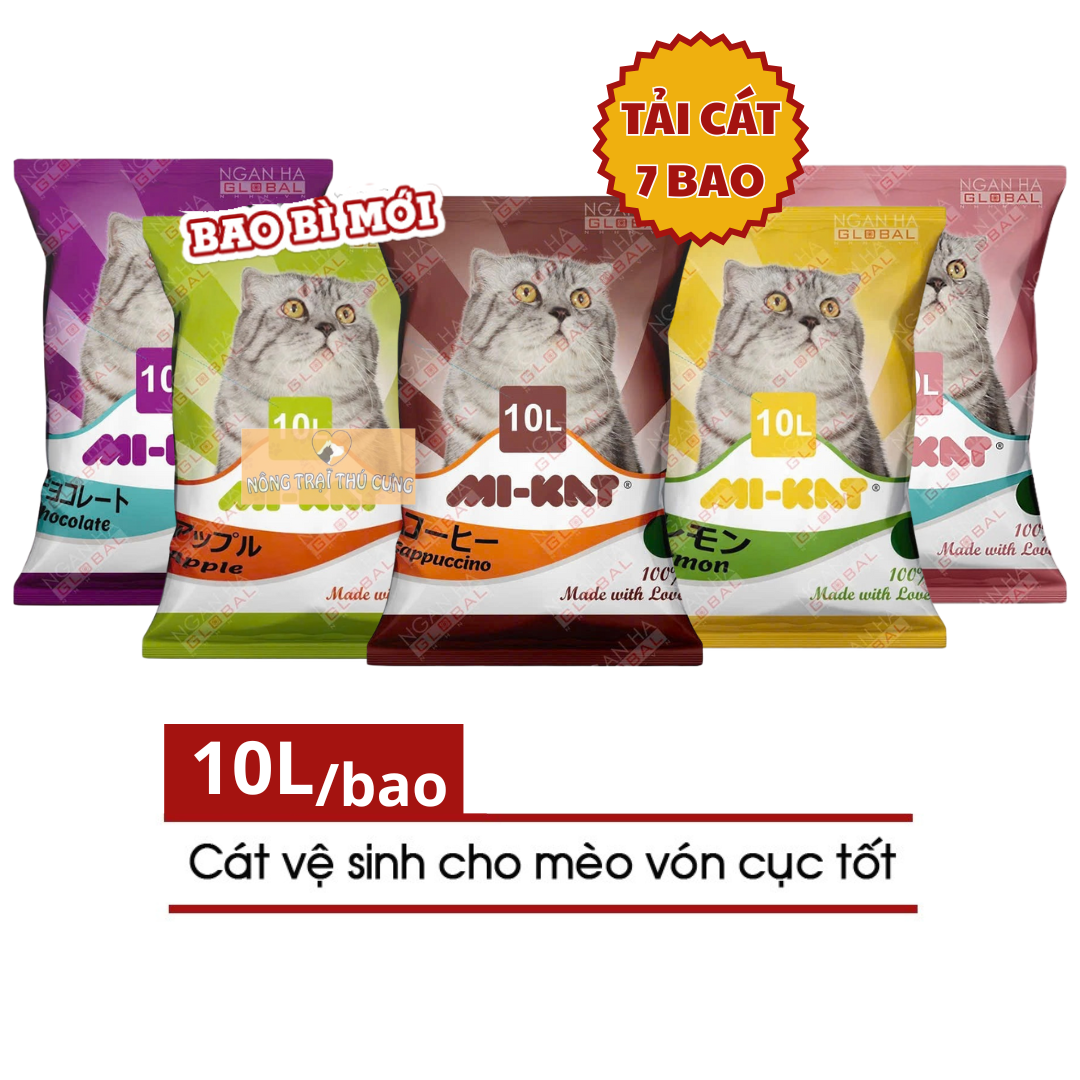 [Tải 7 Bao] Cát Vệ Sinh Cho Mèo Min 8L (Chính Hãng) - [Nông Trại Thú Cưng]