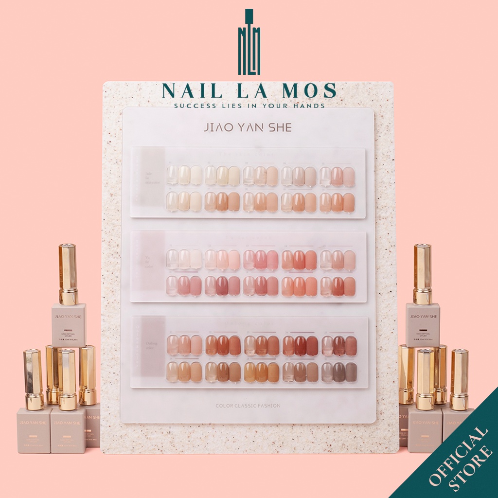 Set sơn thạch Jiao Yan She chính hãng 30 màu - Sơn móng tay thạch làm nail tone nâu  hồng nude (tặng kèm bảng màu)