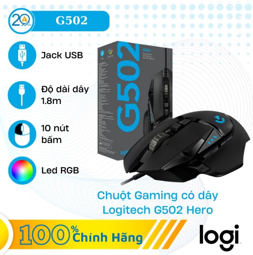 LazMaIl Sale 50% Chuột Logitech G502, Chuột Máy Tính Gaming Có Dây Logitech G502 Thiết Kế 8 Nút Cực Đẹp - Tốc Độ - Chơi Game Siêu Nhạy, Chuột Logitech G502 Bảo Hành 12 Tháng.