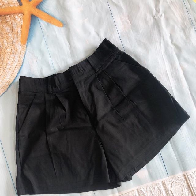 Quần short Kaki ống rộng cúc khoá chun lưng