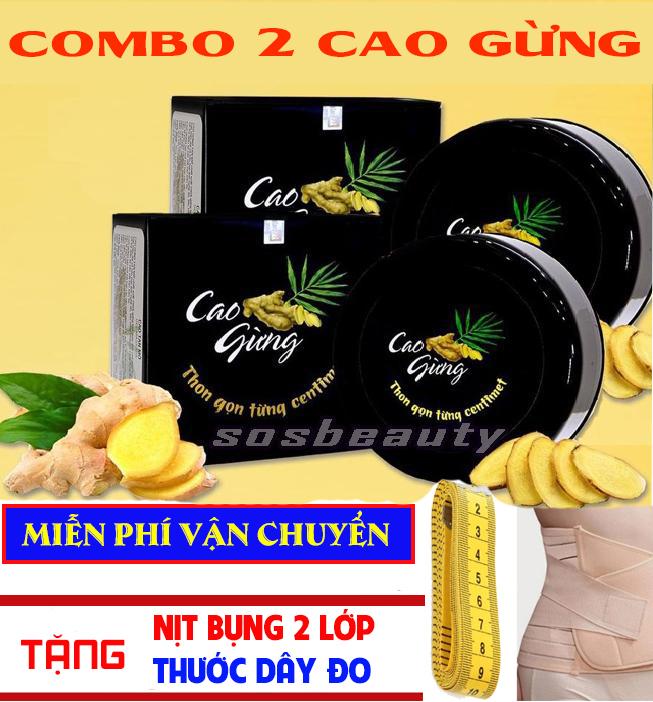 COMBO 2 Cao Gừng tan mỡ THIÊN NHIÊN VIỆT (400g) Mới - Tặng Gen nịt bụng + Thước dây