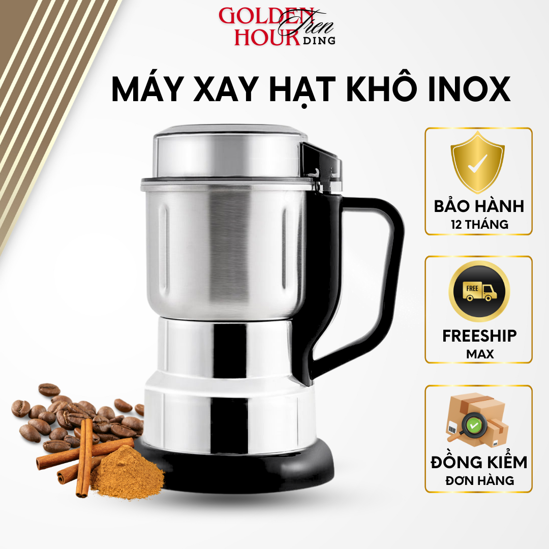 Máy Xay Hạt Khô Công Suất 300W Cối Xay Bằng Thép Không Gỉ Xay Các Loại Hạt Và Gia Vị Khô