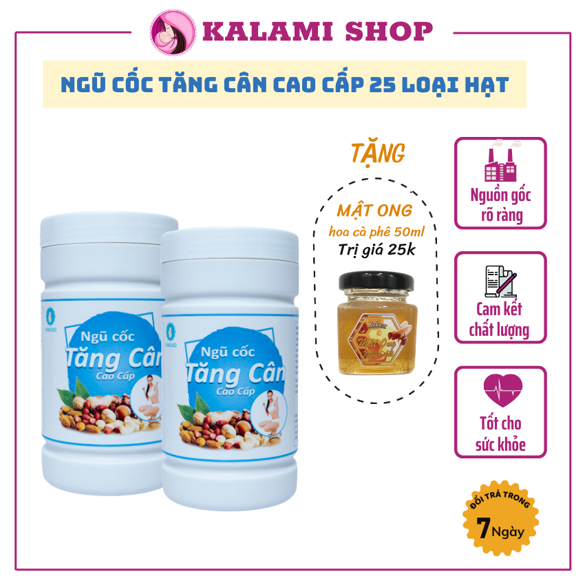 ngũ cốc tăng cân cao cấp (1kg) hiệu quả 25 loại hạt cho người gầy,khó tăng cân - KaLaMi