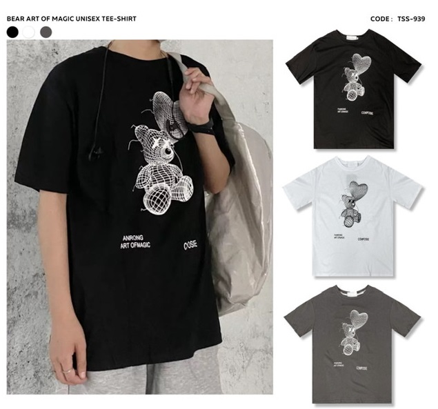 Áo thun nữ unisex hình gấu độc đáo áo thun form rộng tay lỡ nam nữ bền đẹp hình in to sắc nét chống xù nhăn-DOY.KOY