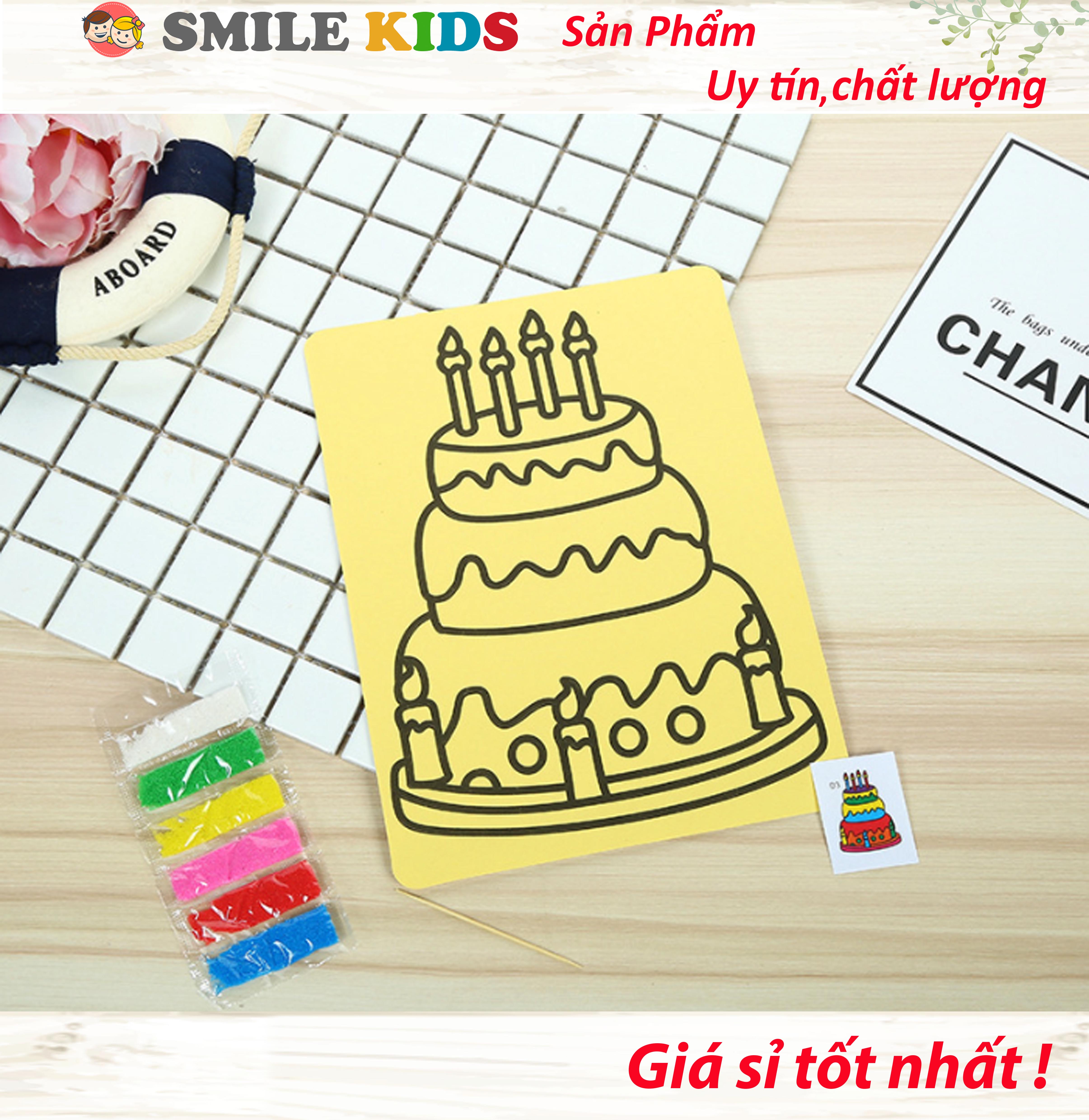 - 10 tranh cát khổ A5 nền vàng cho bé