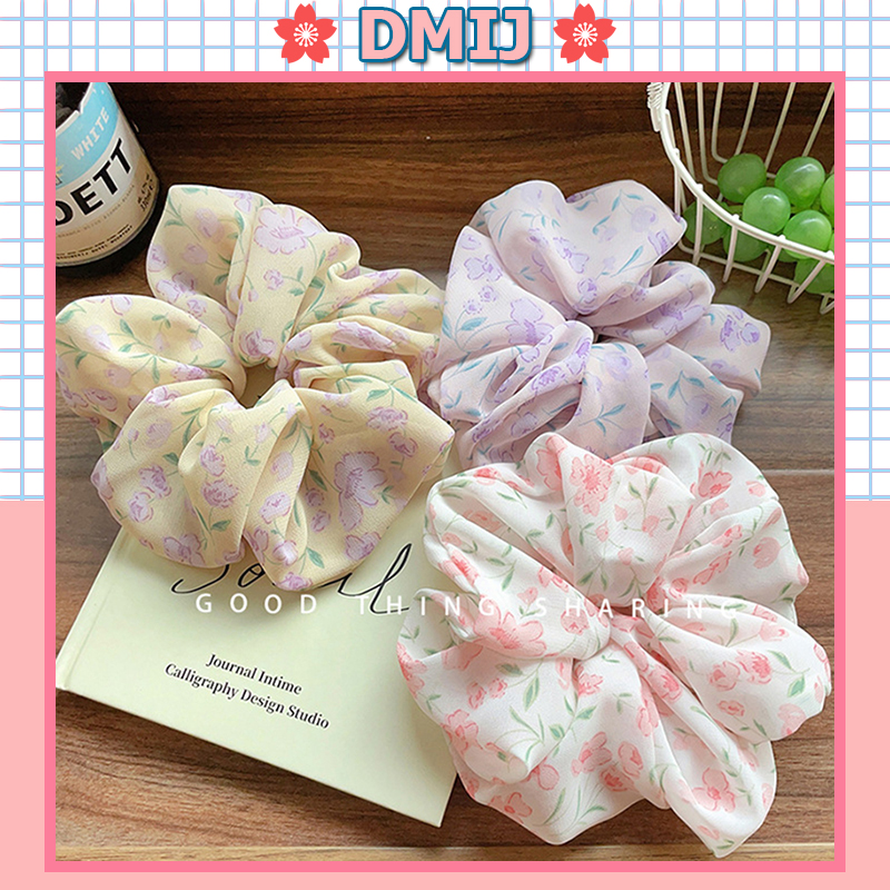 Cột Tóc Vải Scrunchies Họa Tiết Hoa Dây Buộc Tóc Scrunchies Nhiều Màu