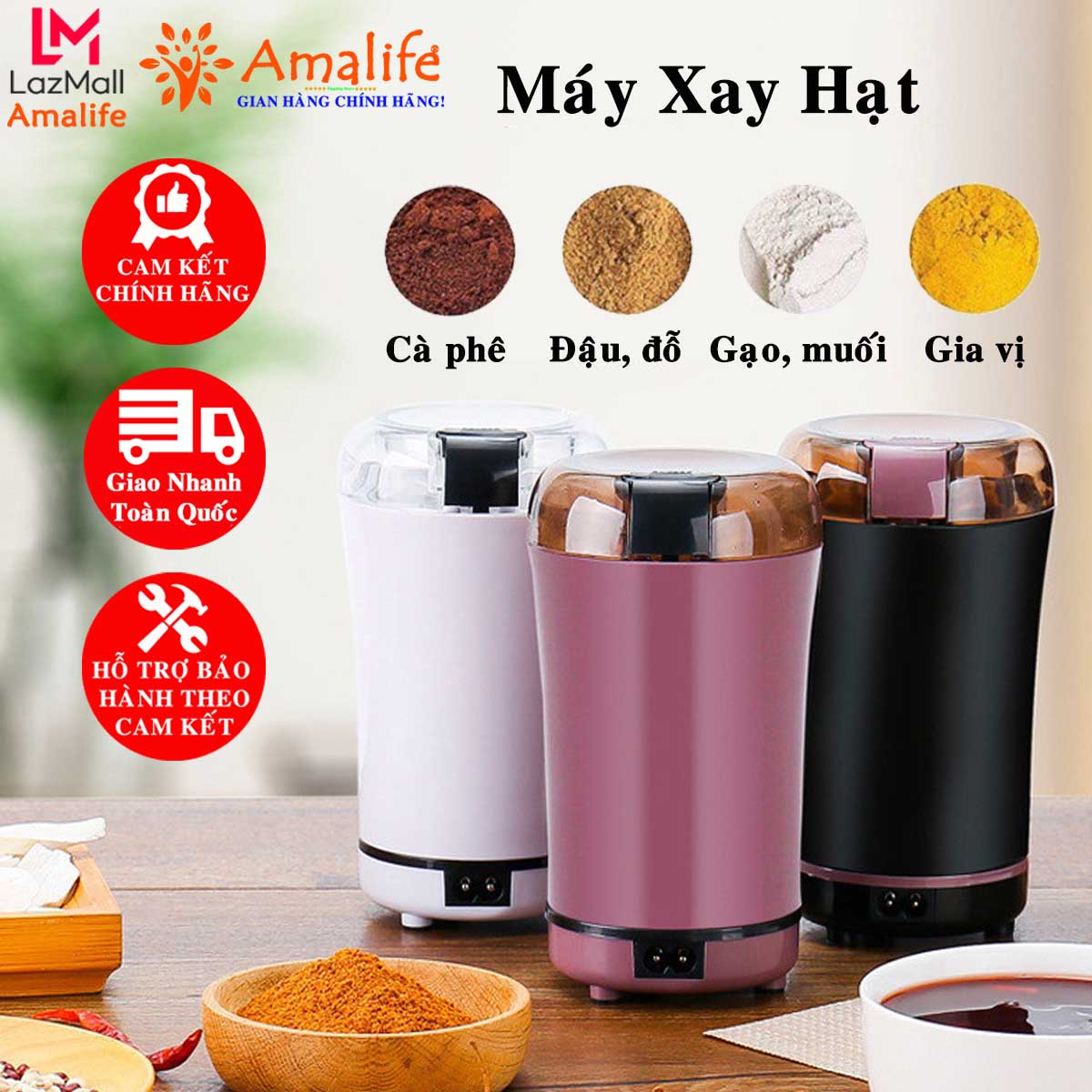 Máy Xay Hạt Khô, Bột Ngũ Cốc, Cafe, Thảo Dược