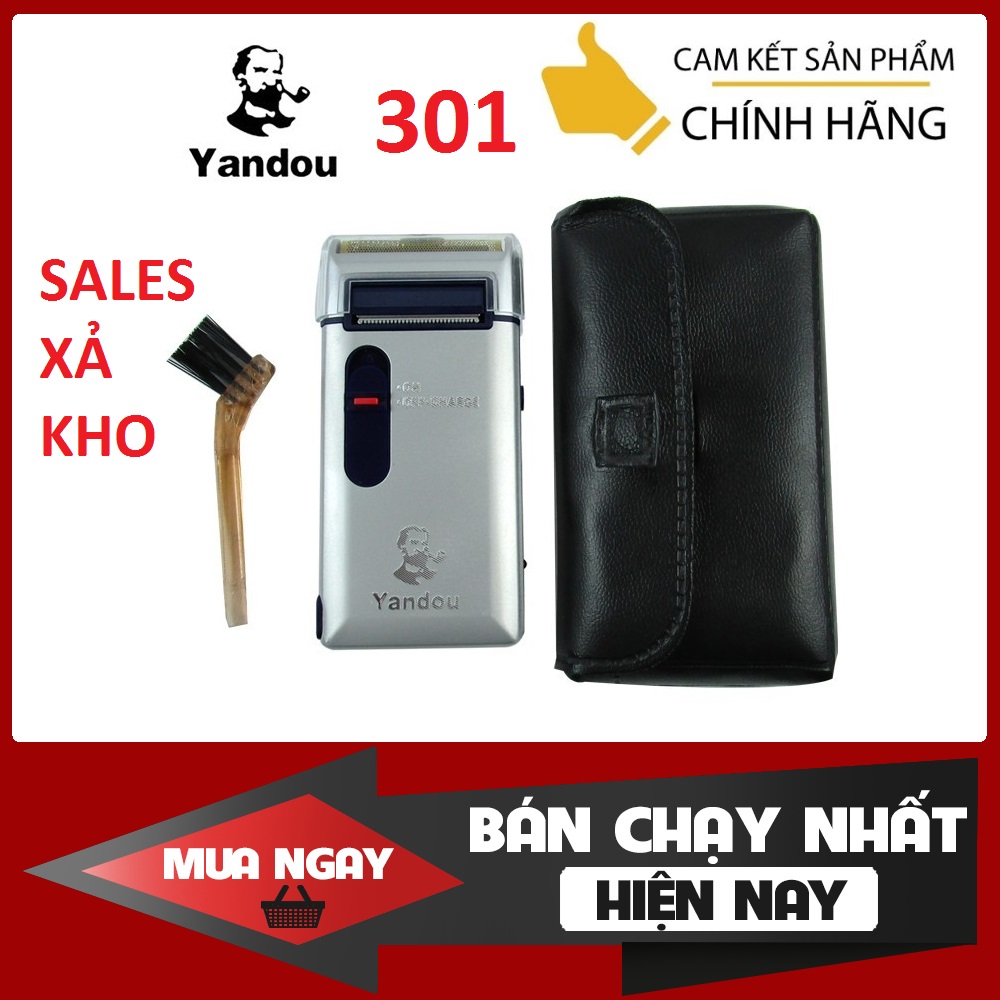 MÁY CẠO RÂU YANDOU SV-W301U khô pin sạc điện Bền Đẹp tặng kèm bao da và cọ vệ sinh Cực Hot FULLBOX
