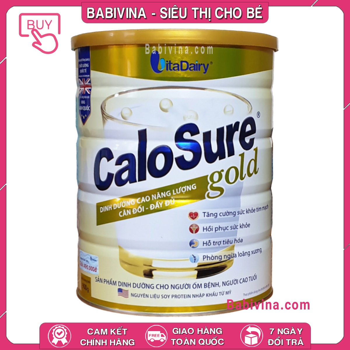[CHÍNH HÃNG] Sữa Calosure Gold 900g Dinh Dưỡng Cho Người Ốm, Bệnh Nhân, Người Phẫu Thuật Cần Phục Hồi Sức Khỏe Nhanh