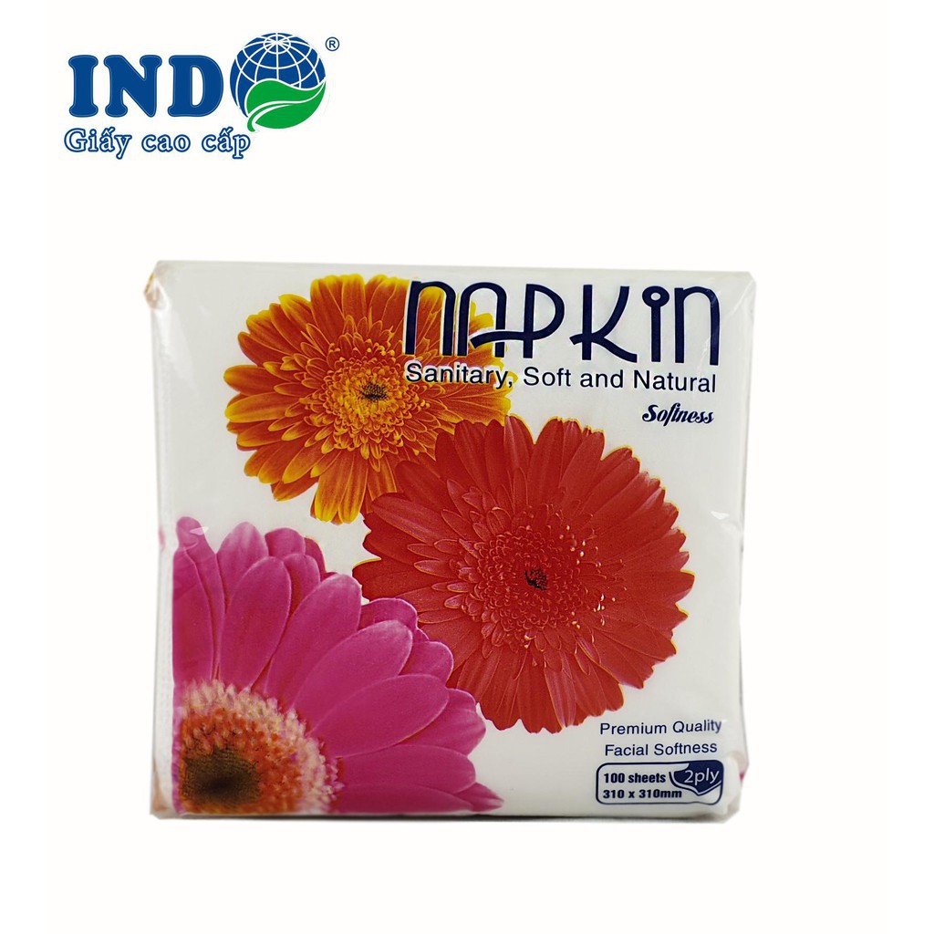 Giấy ăn vuông indo hoa đồng tiền 100 tờ