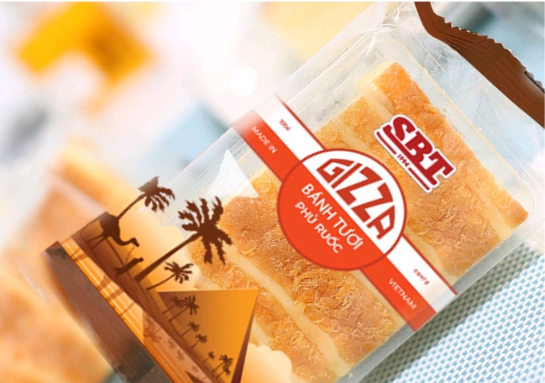 Bánh bông lan tươi Gizza phủ ruốc, phủ dừa 55g