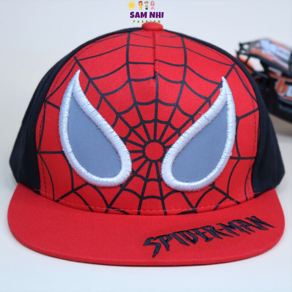 Mũ lưỡi trai siêu nhân nhện Spiderman HIP HOP nón bé trai nhân vật Marvel từ 3 đến 7 tuổi