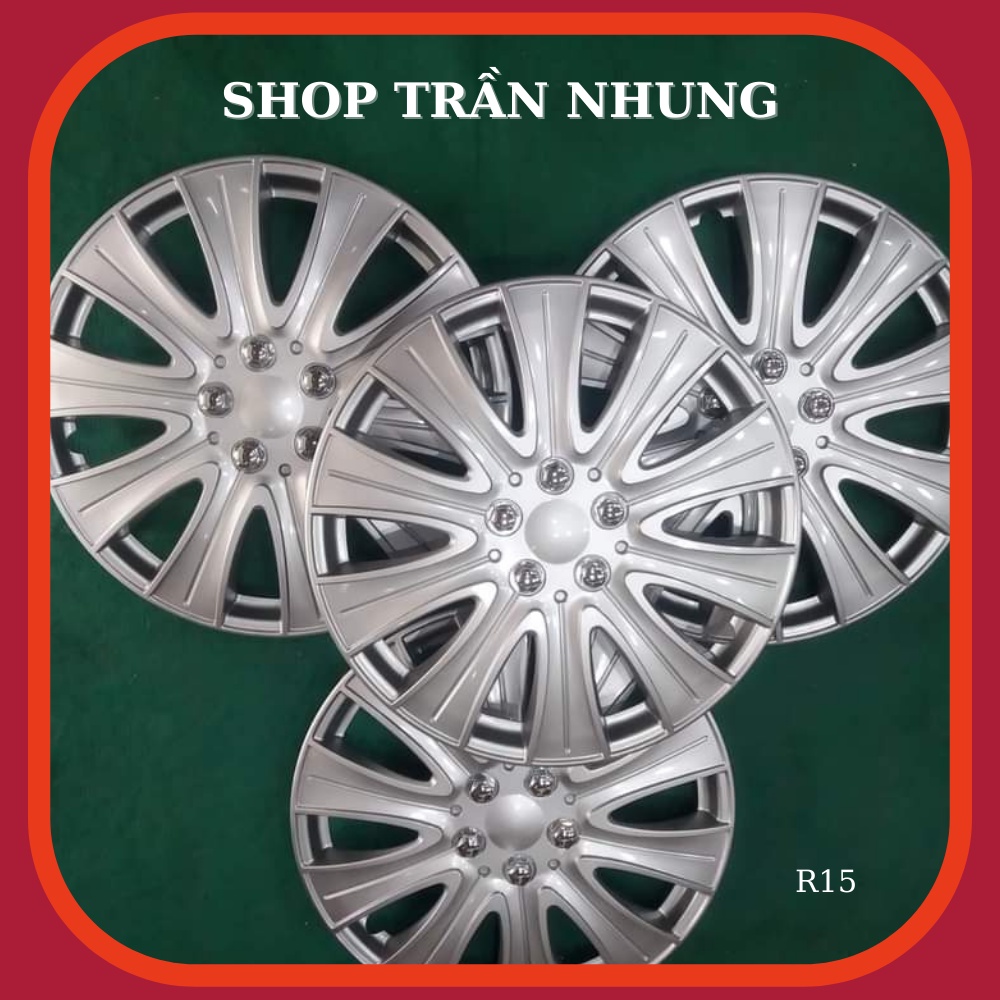Ốp chụp mâm oto r15 - 15 inch - bộ 4 chiếc