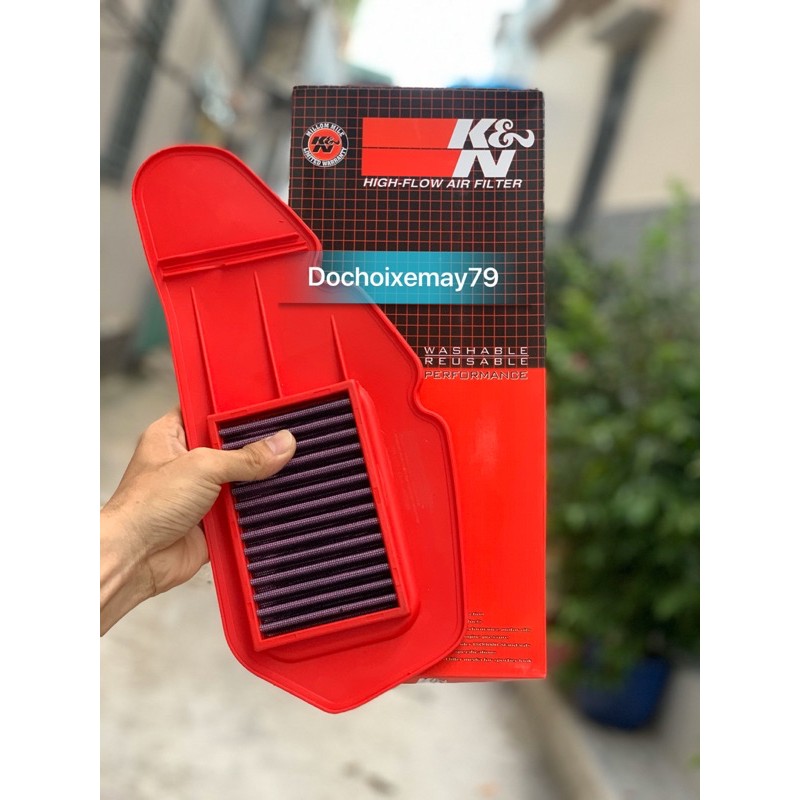 Lọc gió kn thép lưới đỏ cho vario - click - ab 125