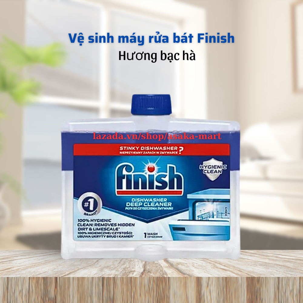 Viên vệ sinh dung dịch vệ sinh máy rửa bát Finish chuyên vệ sinh làm sạch trong máy rửa bát máy rửa chén