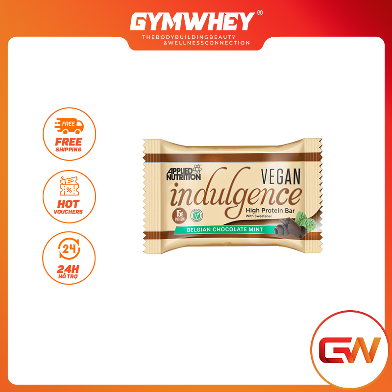 Bánh bar protein bổ sung đạm applied nutrition vegan protein indulgence bar 1 bar lẻ - authentic 100% - từ mỹ