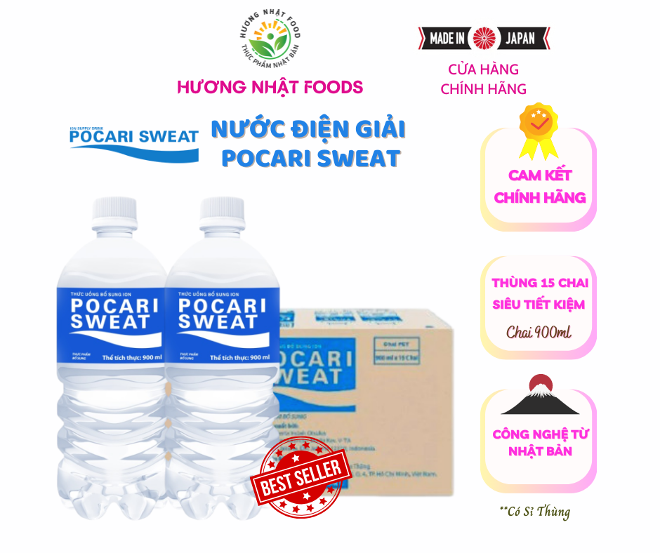 [Thùng 15 Tiết Kiệm] Nước Điện Giải POCARI SWEAT Nhật Bản 900ML