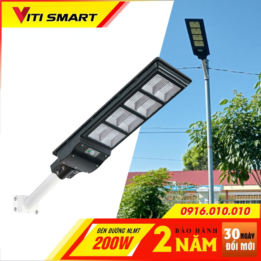 Ư Đèn đường Liền Thể năng lượng mặt trời công suất 200w có cảm biến chuyển động ,den nang luong mat troi cong suat 200w