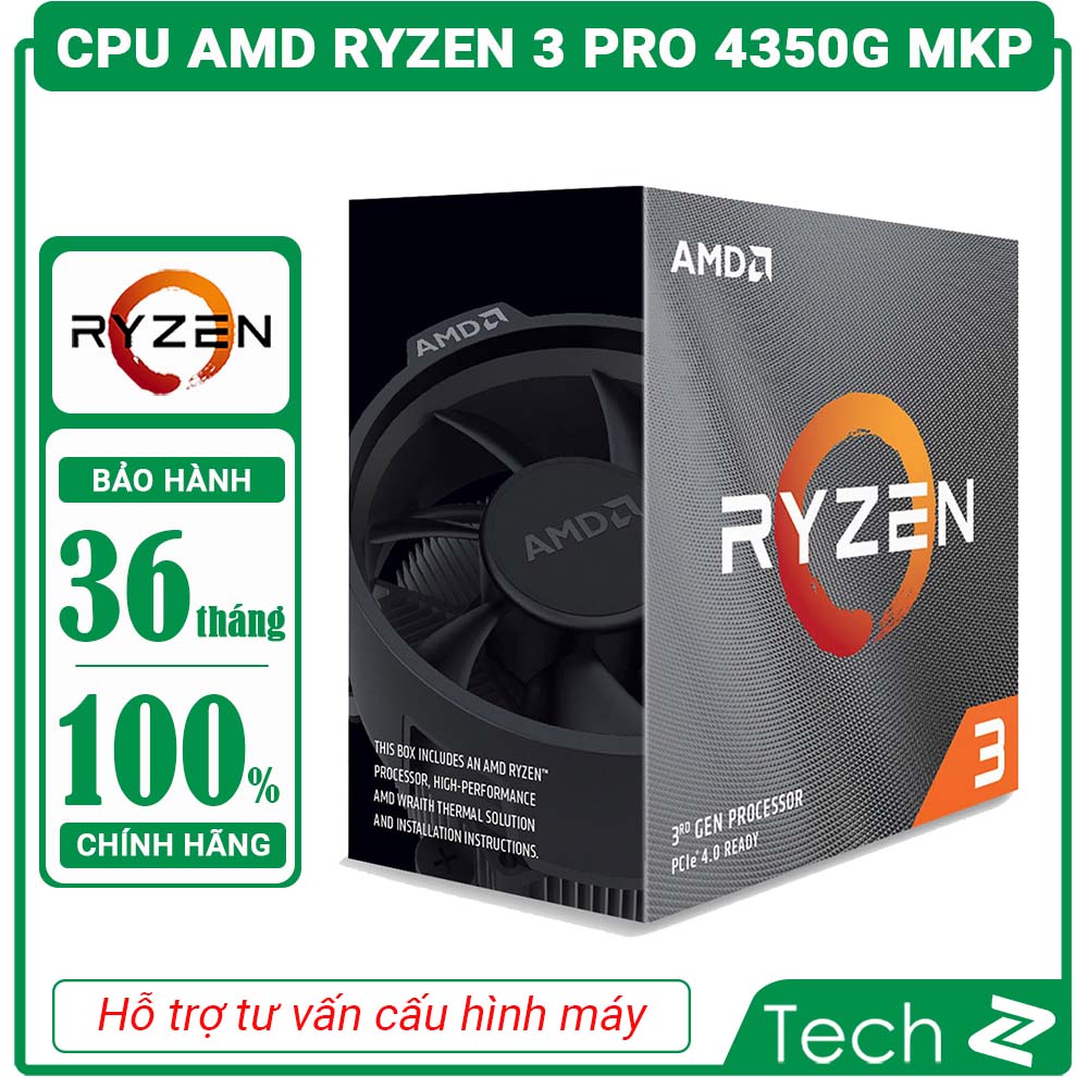 CPU AMD Ryzen 3 PRO 4350G MKP 3.8 GHz turbo upto 4.0GHz 6MB 4 Cores, 8