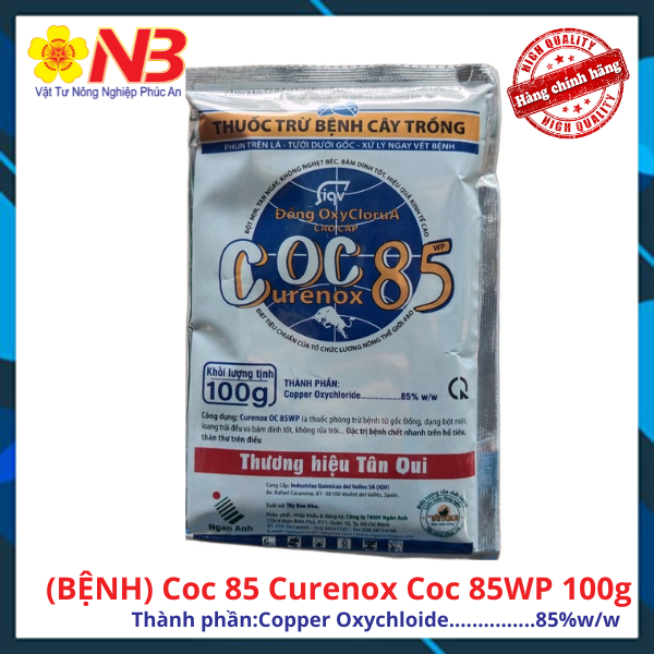 Coc 85/ Cốc 85 100g- Thuốc trừ bệnh cây trồng thán thư, chết nhanh, nấm hồng... Năm bưu