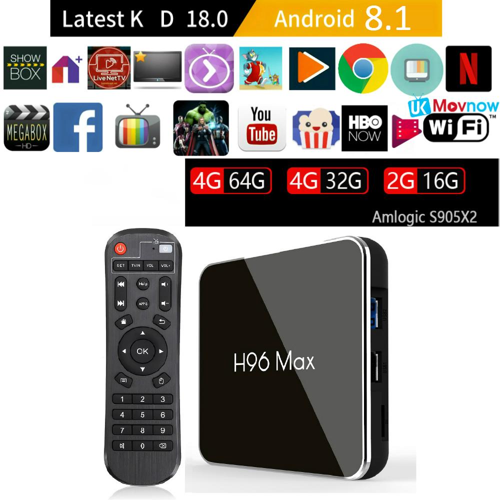 H96 MAX X2 HỘP TV 8.1 Android 2GB/16GB Amlogic S905X2 WiFi Media Media Player ( tuỳ chọn phiên bản RAM)