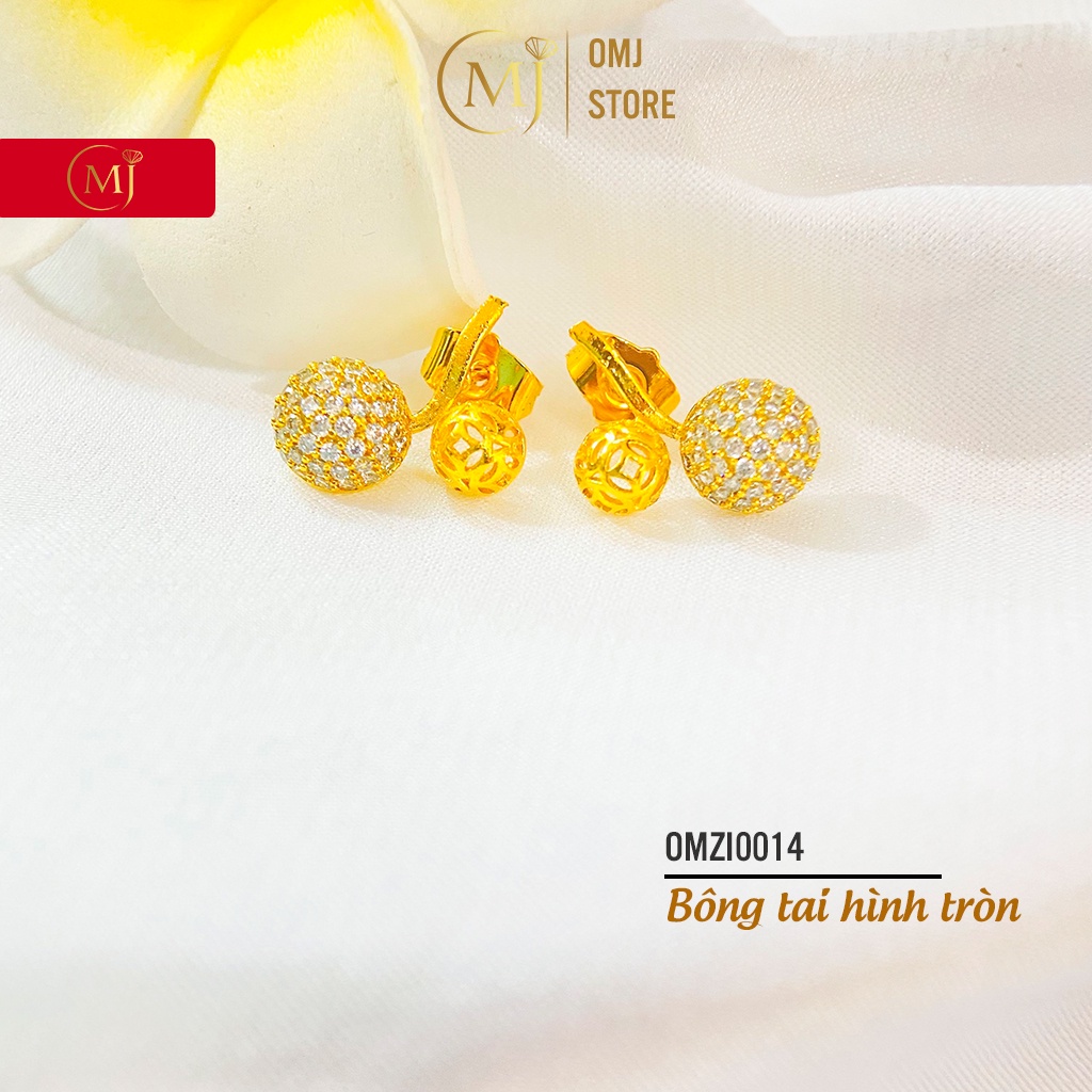 Bông tai hạt tròn đinh đá lấp lánh OMJ0014 phong cách trẻ trung, cá tính cho nàng.