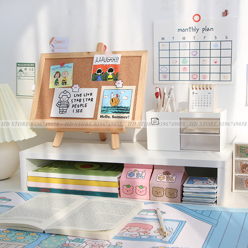 KỆ ĐỂ ĐỒ DECOR - SÁCH - MÁY TÍNH ⌨ LẮP GHÉP - MÀU TRẮNG ✨