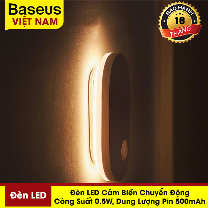 [BẢO HÀNH 18 THÁNG]  Đèn ngủ LED PIR cảm biến chuyển động thông minh Baseus - đèn trang trí cho văn phòng, nhà riêng