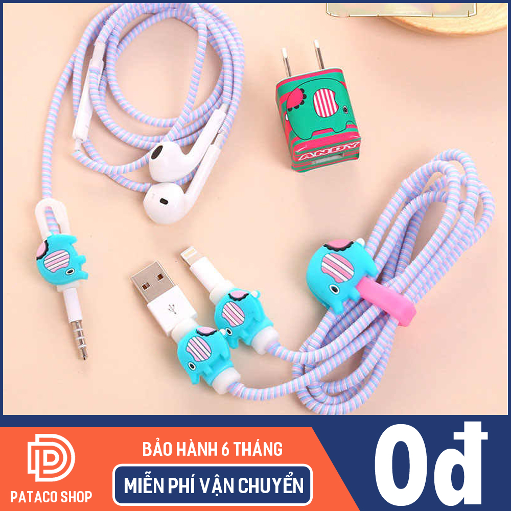 Combo 3 sợi dây quấn bảo vệ cáp sạc, tai nghe bảo vệ dây cáp không bị đứt, gãy Super 51 (màu ngẫu nhiên)