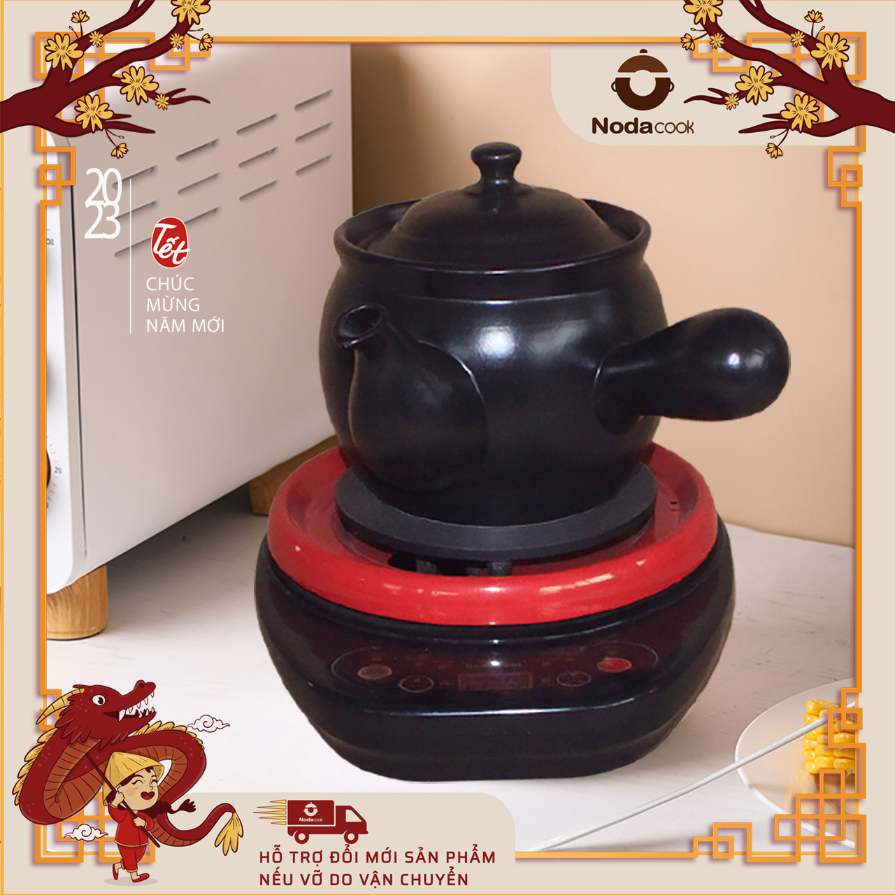 Siêu nấu thuốc bắc điện tự động 1.8 lít NodaCook (Màu đen)