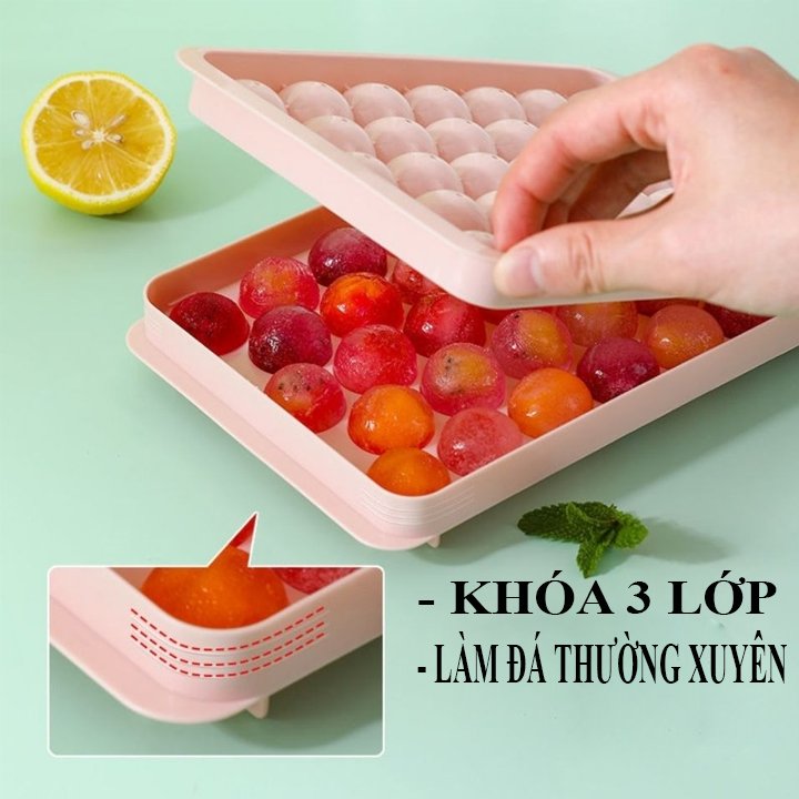 Khay làm đá, khay làm thạch tròn 33 viên - vạn lộc 68