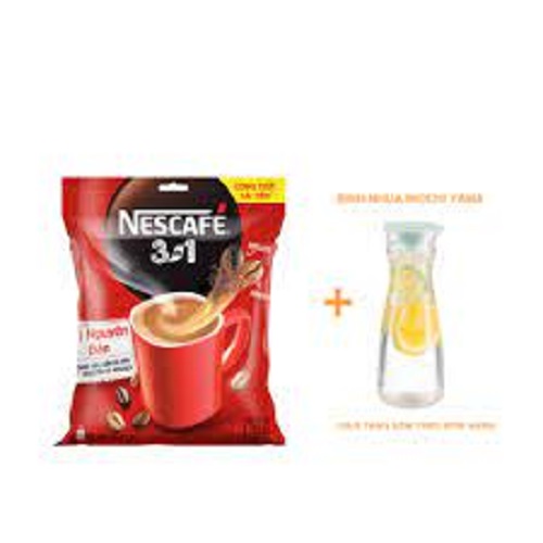 Cafe hòa tan Nescafe bịch đỏ 46 gói x 17g nguyên bản tặng bình nước Inochi 1,2l